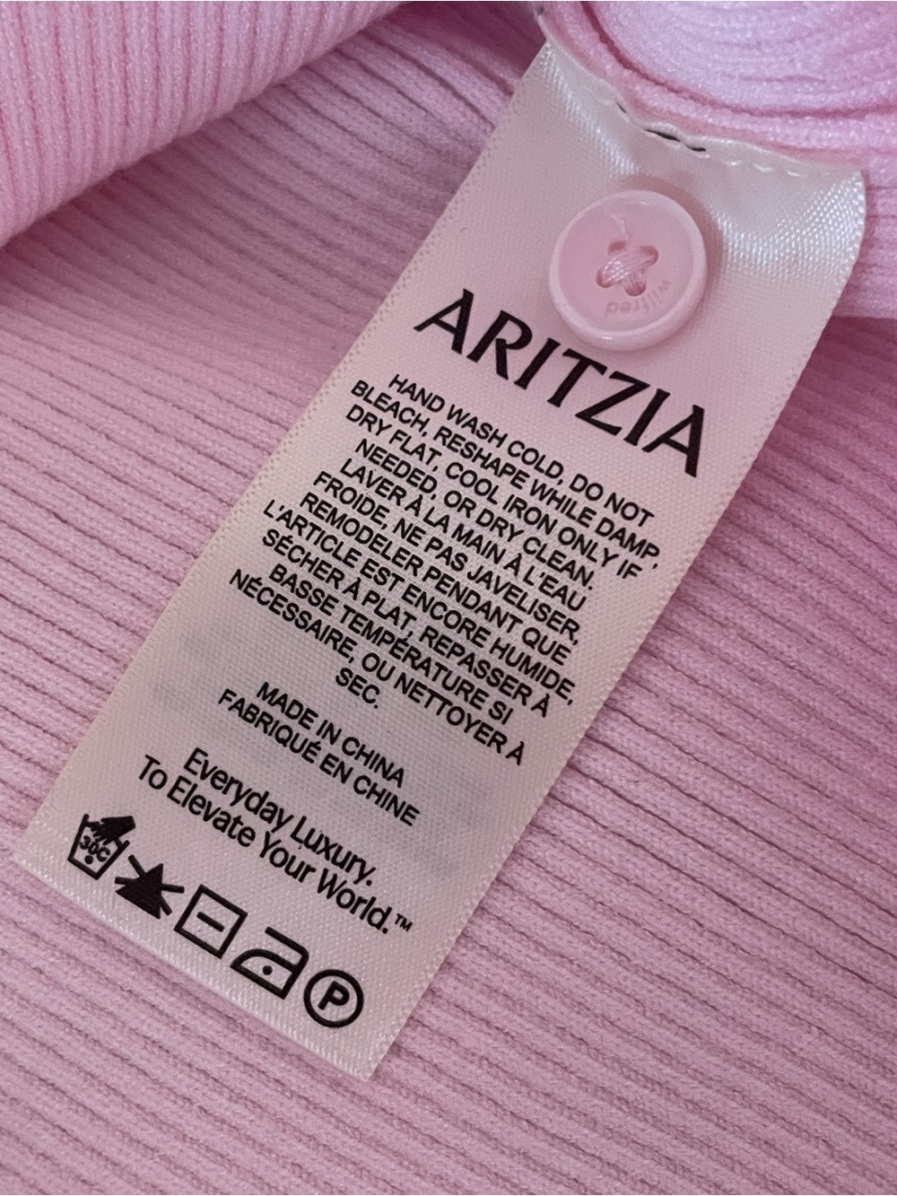 Wilfred Light Pink Ribbed Button-Front Tank - Picture 3 of 4